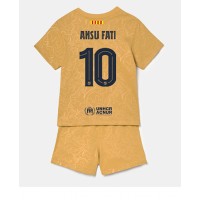 Barcelona Ansu Fati #10 Fußballbekleidung Auswärtstrikot Kinder 2022-23 Kurzarm (+ kurze hosen)